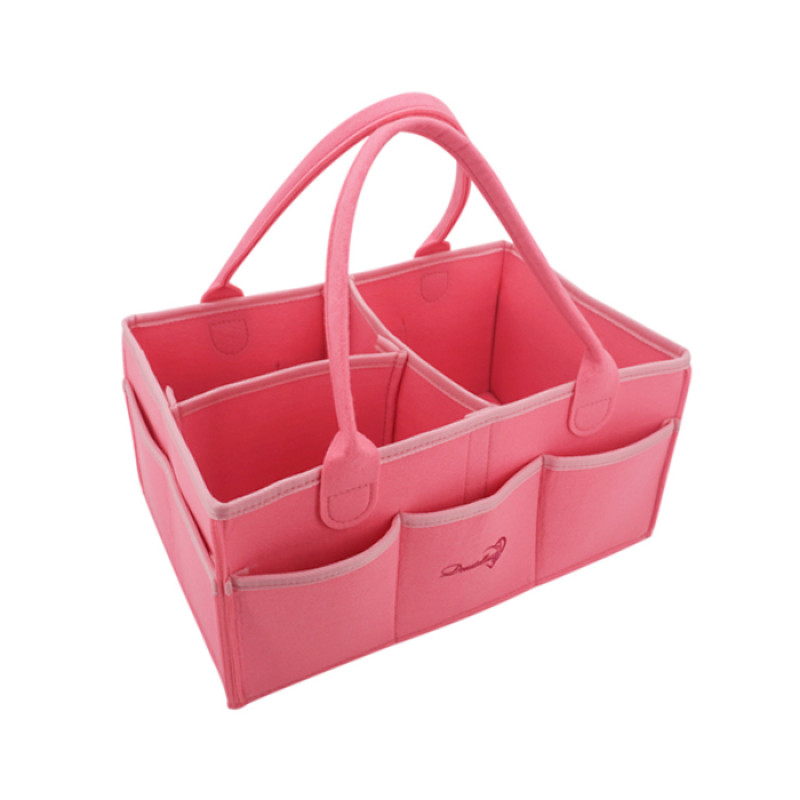 PINK Baby Diaper Caddy Organizer Nursery use Foldable Lightweight Portable Storage Baby Shower Gift Travel Tote Car